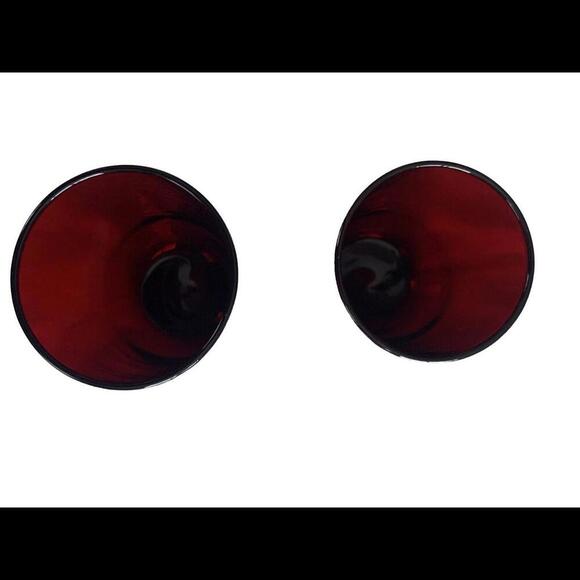 Anchor Hocking 1940's Lot of 2 Ruby Red Depression Glass 8 Ounce Juice Tumbler - Picture 3 of 10